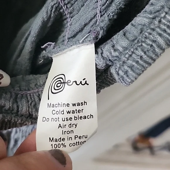 COPY - Dusty blue cotton natural dress size Large - Picture 6 of 6